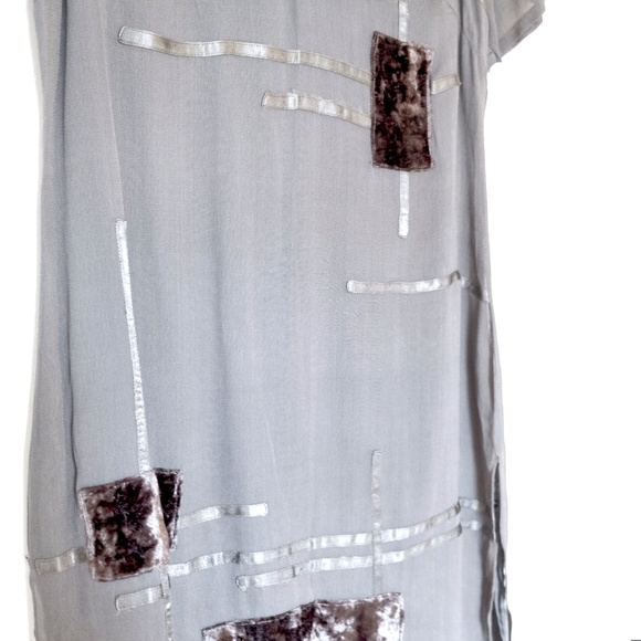 One Piece Dress in Dark Gray w/ Appliqués - Picture 3 of 6